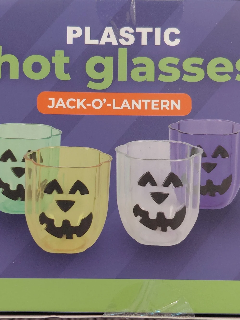 Jack-O'-Lantern Plastic Shot Glasses - Assorted Colors